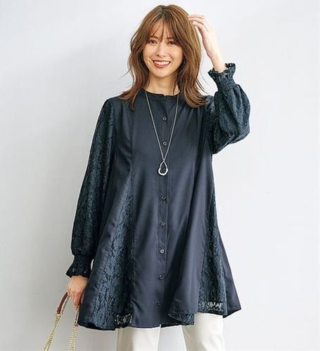 新品 d.i.a. 花柄レース切替チュニック F 花柄レース切替チュニックワンピアンサンブル - ベルーナ【公式】
