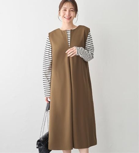 新品❣️タグ付き❣️今期新作❣️ キーネックジャンパースカート❣️ 綿100％キーネックジャンパースカート - ベルーナ【公式】