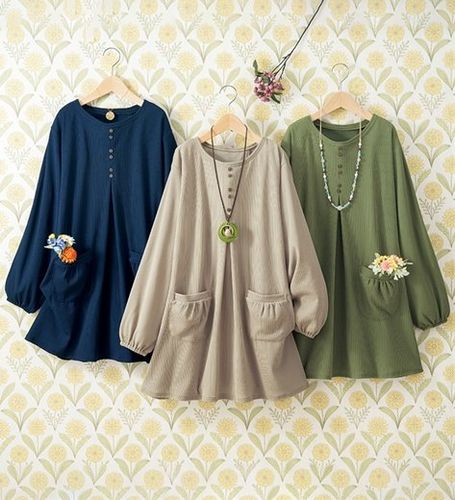 おまとめ価格　チュニック　3着　ハンドメイド 3色組】1枚で完成！重ね着風チュニック - ベルーナ【公式】