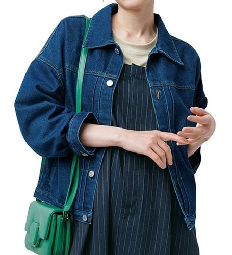 重ね着風デニム切替ニットジャケット - ベルーナ【公式】