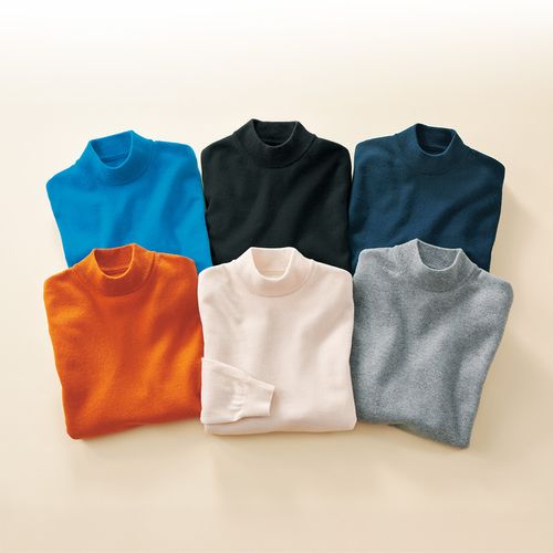 月城ニット エクストラファインメリノ・モックネックセーター | ライト