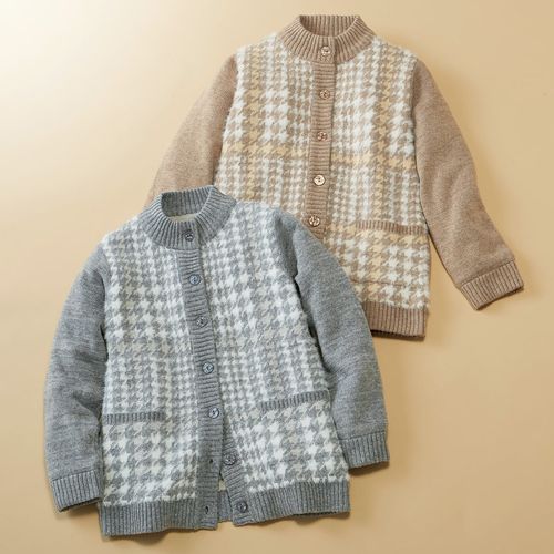 マイクロ くるみボタンポップコーン編みカーディガン | ライトアップ