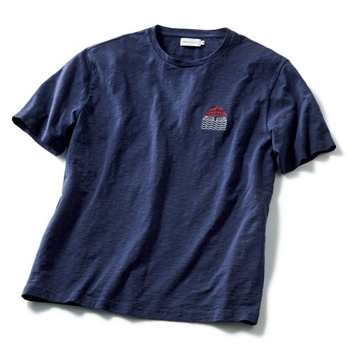 ブルーブルージャパン 手染めインディゴ・手刺しパッチワークTシャツ
