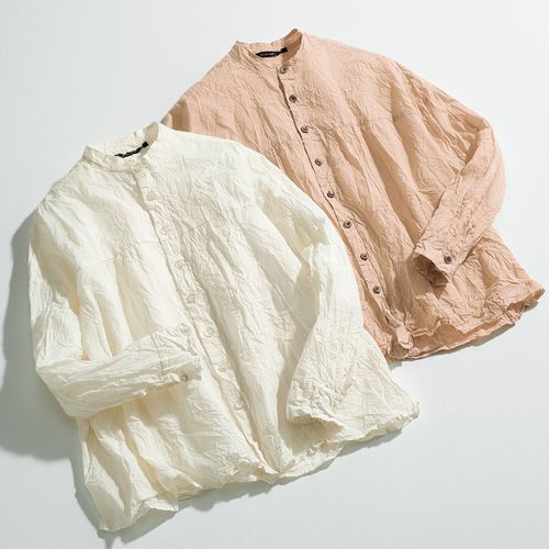 ポンデシャロン ピンタックバンドカラーシャツ | ライトアップ