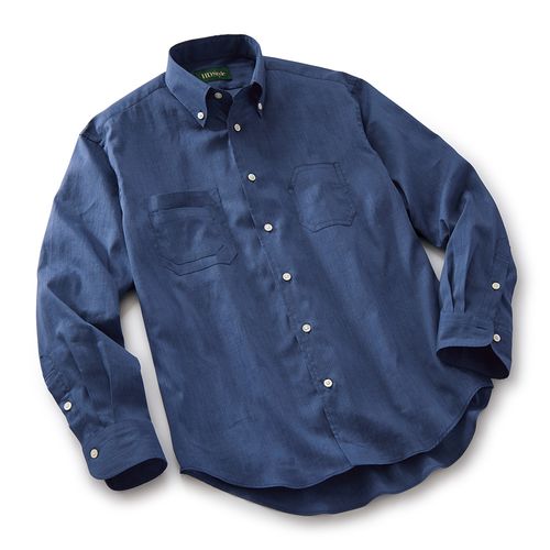 滋賀麻工業 近江ちぢみの草木重ね染め七分袖シャツ | ライトアップ