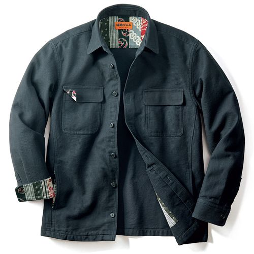 坂本デニム 江戸黒染め刺し子織りカバーオール | ライトアップ