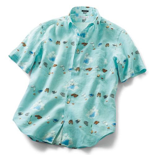 コットンフラワープリントストレッチシャツ｜メンズファッション通販 ブガッチ メンズ トップス シャツ プリント コットン Bugatchi Julian Shaped Fit Abstract Wave Print Stretch Cotton ButtonUp Shirt Navy ネイビー