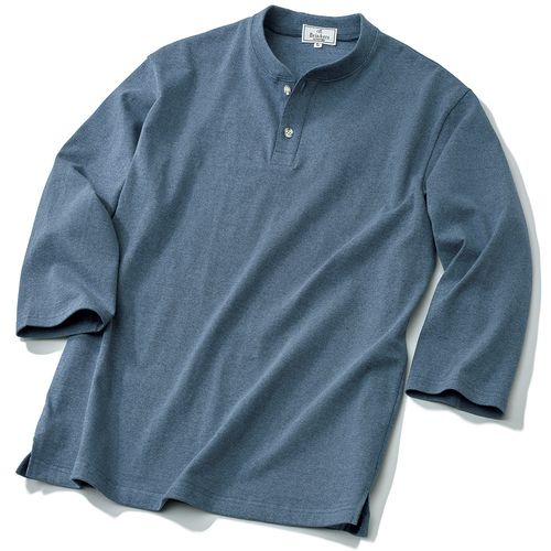カンタベリー インディゴソリッド・七分袖ラガーポロシャツ | ライト