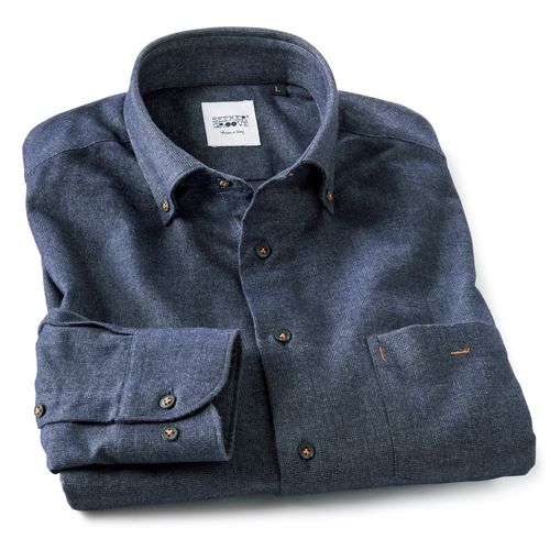 滋賀麻工業 近江ちぢみの草木重ね染め七分袖シャツ | ライトアップ