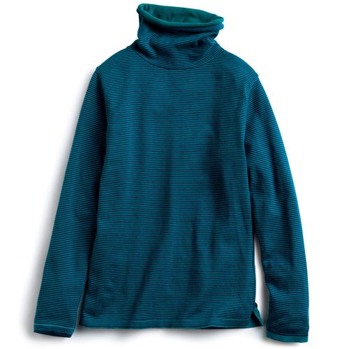 ヴーム 裏編み二重襟ボーダータートルプルオーバー | ライトアップ