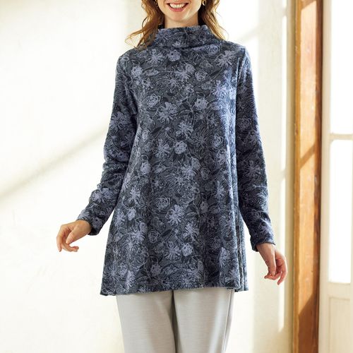 4298 SHIZUKA KOMURO コットンカシミヤのビーズプリントチュニック