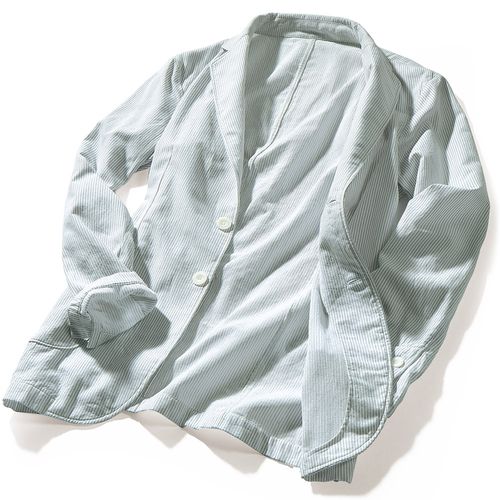 坂本デニム 江戸黒染めデニムの中わた入りスタンドカラージャケット