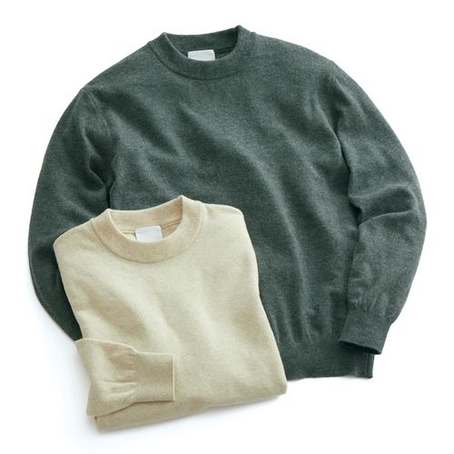 林田 低温染色カシミヤ・モックネックセーター | ライトアップ