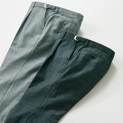 エミネント 洗えるカシミヤ混・尾州ドビー織りスラックス | ライト