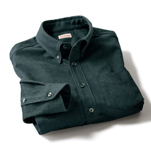 植山織物 播州織ダブルガーゼの七分袖シャツ／裏ストライプ | ライト