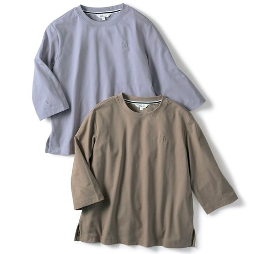 【美品】ネネット　wantan jersey 変形プルオーバー　ボーダー　7分袖 ヘリーハンセン 七分袖ボーダーTシャツ／2色セット・男女兼用 | ライト