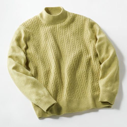 林田 低温染色カシミヤ・モックネックセーター | ライトアップ