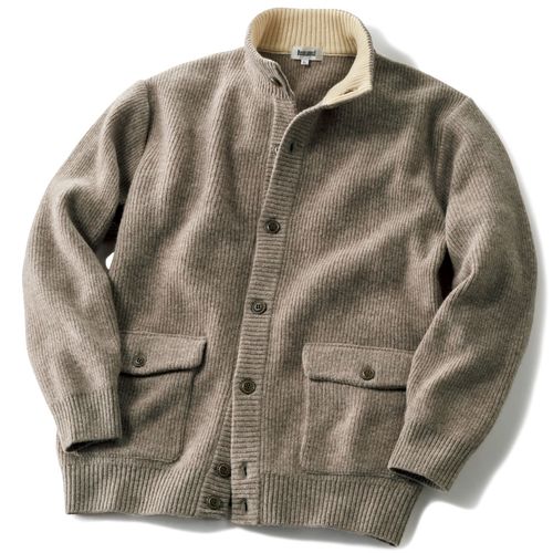 マッセルバラ ベビーアルパカ・ハイネックカーディガン | ライトアップ