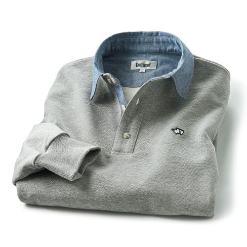 カンタベリー インディゴソリッド・七分袖ラガーポロシャツ | ライト