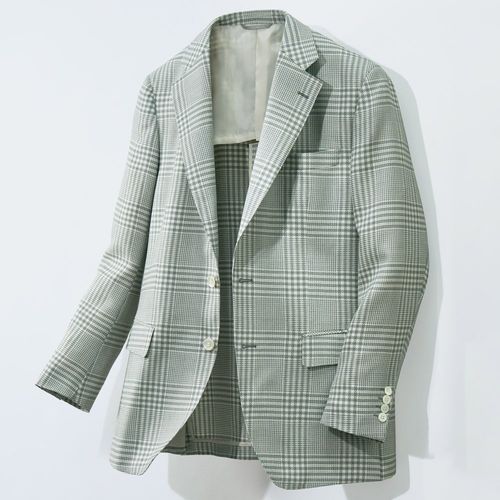 極美品✨ セオリー CLAIRENEジャケット カシミヤ混 タグ付き セオリーTheory カシミヤ混ウールグレンチェックジャケット グレー青36