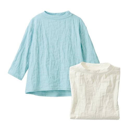 大西和子 スラブ天竺七分袖Tシャツ／モネのバラ | ライトアップ