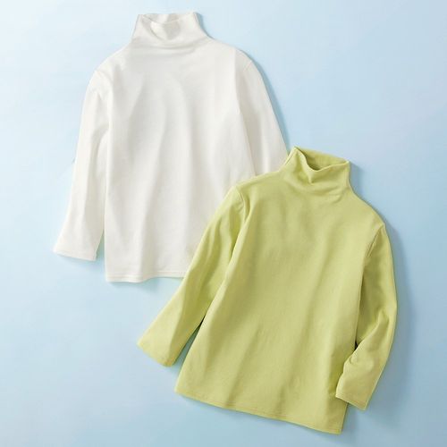 美品】wク14 Usaatoうさとの服タートルネック七分袖プルオーバー 生成