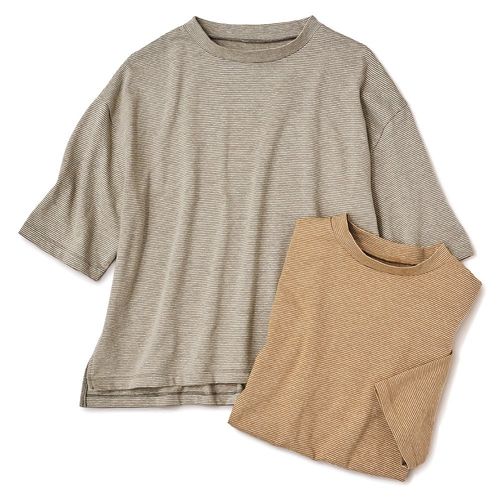 ヘリーハンセン 七分袖ボーダーTシャツ／2色セット・男女兼用 | ライト