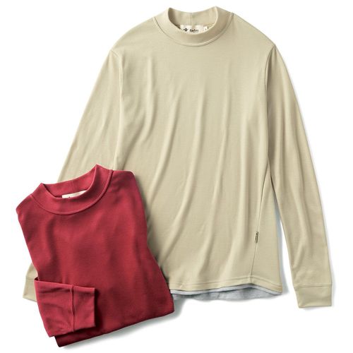 久米繊維工業 日本製天竺・モックネック長袖Tシャツ2色セット | ライト