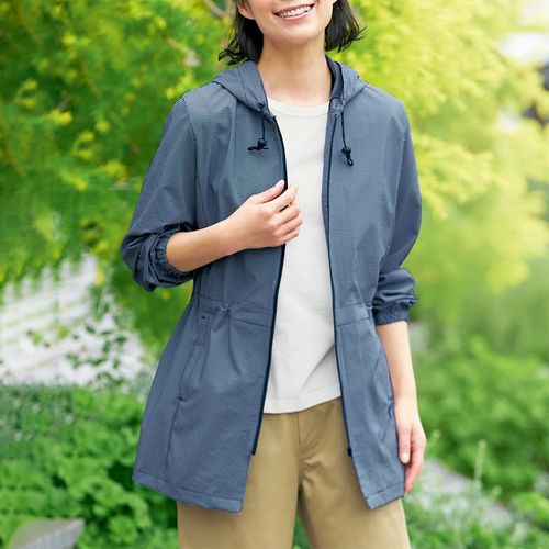 リネアフレスコ フード風襟からみ織りパーカ | ライトアップオンライン 