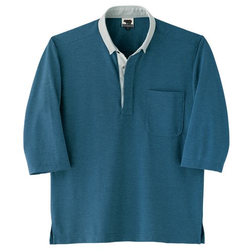 カンタベリー インディゴソリッド・七分袖ラガーポロシャツ | ライト