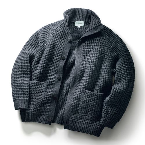ペレグリン ブリティッシュウールショールカラーワッフル編み