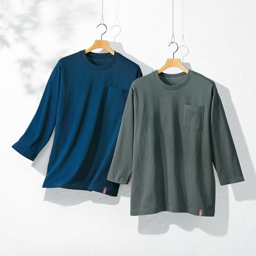 ラグログ 七分袖コットンTシャツ／2色セット | ライトアップオンライン