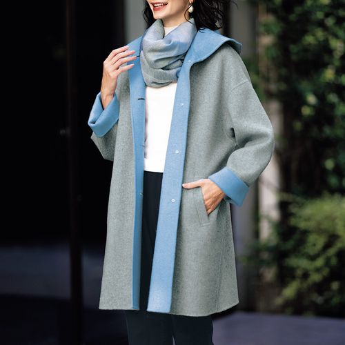 工房藍木野 久留米絣フーデッドコート | ライトアップオンラインストア