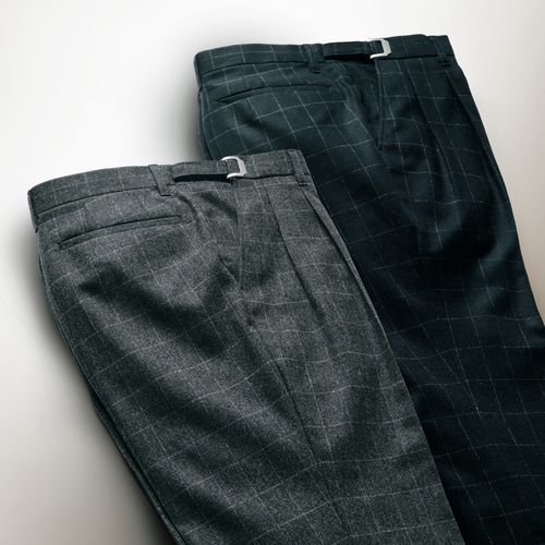PT TORINO ヘリンボーン柄フロッキープリントパンツ | ライトアップ