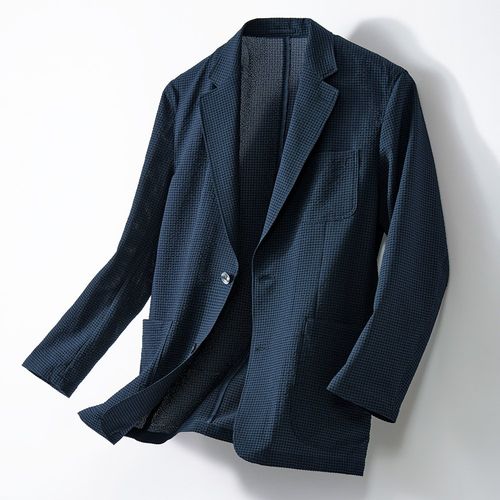 【ネイビー】【セットアップ対応】トリコット メッシュジャケット セットアップ対応】トリコット メッシュジャケット / サマージャケット