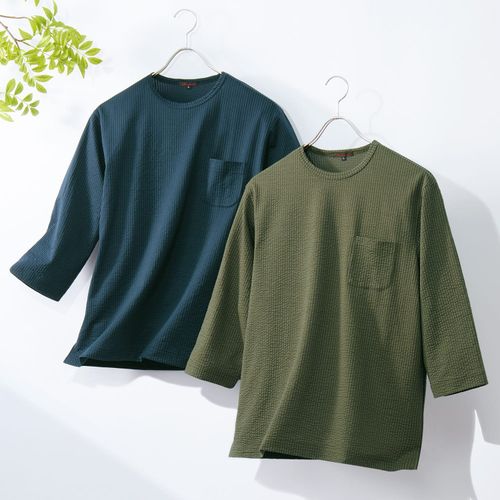 カンタベリー インディゴソリッド・七分袖リラックスTシャツ | ライト