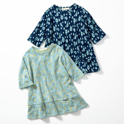 pjc 大西和子 モネの薔薇 カットソー 大西和子 スラブ天竺七分袖Tシャツ／モネのバラ | ライトアップ