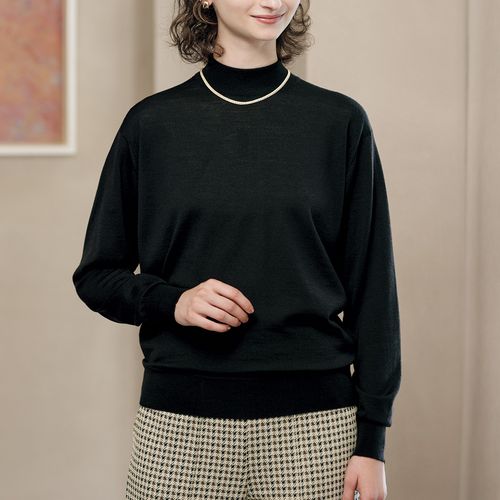 ブリアル 洗えるウールカシミヤ・ハイネックプルオーバー | ライト