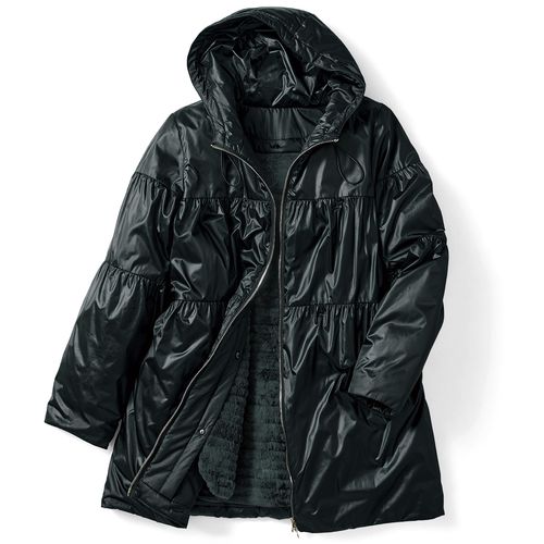 坂本デニム 江戸黒染めデニムのキルティングハーフコート／レディス