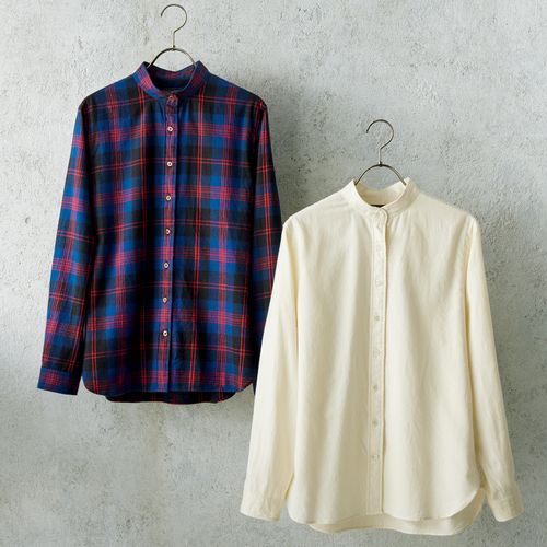 ポンデシャロン ピンタックバンドカラーシャツ | ライトアップ