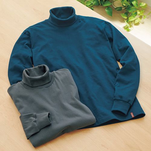 久米繊維工業 日本製天竺・モックネック長袖Tシャツ2色セット | ライト