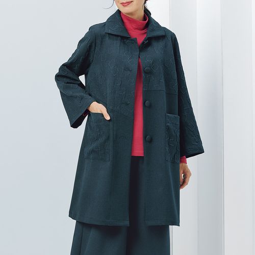 グランマ ママ ドーター 綿麻デニムスタンドカラーコート | ライト