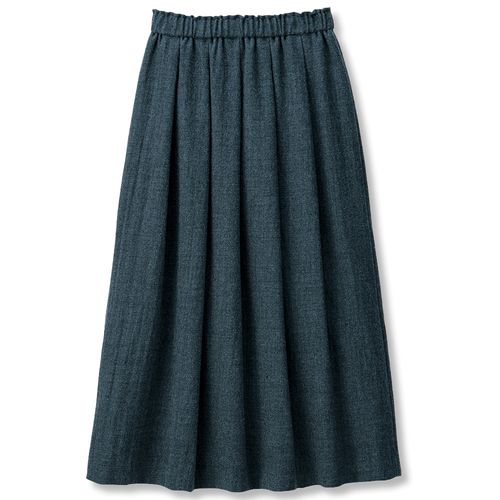 ロルカ オン ザ ノーツ ウールコットンツイルワッシャータックスカート