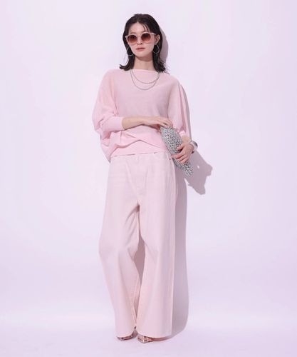 【新品】Arpege story　ピンクトッピングワイドデニムパンツ　サイズ2 ピンクトッピングワイドデニムパンツ | デニム | Arpege story