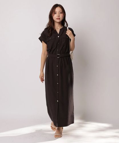 JUSGLITTY ワークシャツワンピース ダスティー Sサイズ 7分袖 ジャス 