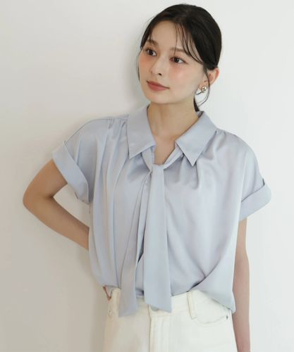 CADUNE新品未使用<神崎恵さんコラボ>衿レースブラウス　ライトブルー 神崎恵さんコラボ>衿レースブラウス | シャツ・ブラウス | CADUNE