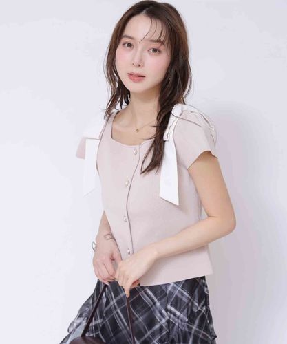 タグ付　JUSGLITTY〈美香さんコラボ〉カーデ×ペプラムワンピSET 白　M ペプラムカーデ | カーデ | JUSGLITTY（ジャスグリッティー） │【公式