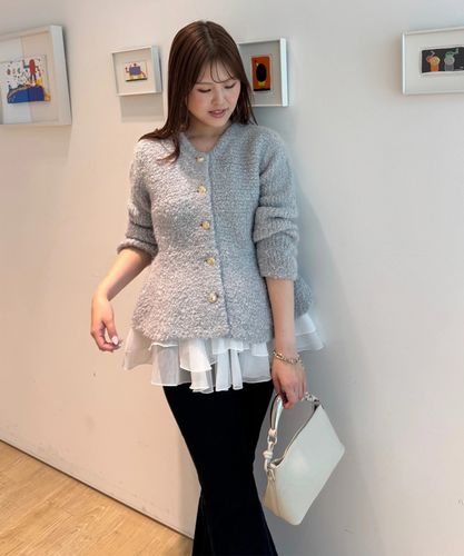 新品同様 アプワイザーリッシェ レースペプラムニット Arpege story レーストリムペプラムニット | ニット | Apuweiser-riche