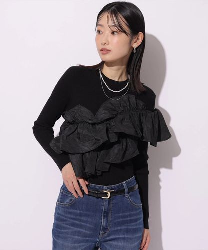 マイストラーダ　ペプラムドッキングニット　黒　Mサイズ　最終値下げ 5分袖ペプラムドッキングニット | ニット | Mystrada（マイストラーダ