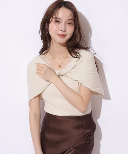 WEB LIMITED］5分袖ペプラムドッキングニット | ニット | Mystrada
